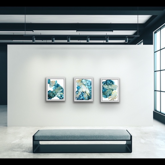 “ATLANTIS” Abstract Alcohol Ink painting! - Picture 2 of 6